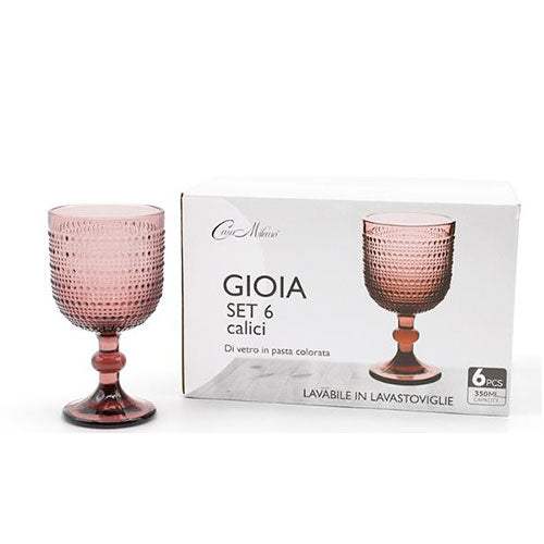 SET 6 CALICI GIOIA "CASA MILANO" 350ML ROSA 157817