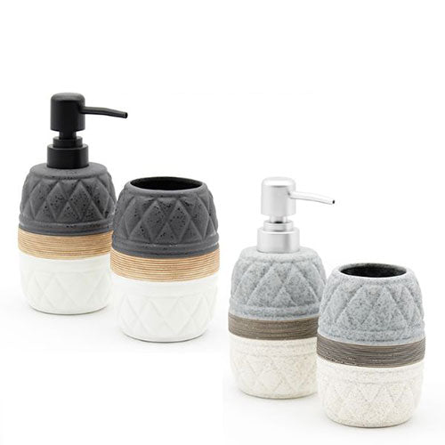 SET BAGNO 2PZ DISPENSER E BICCHIERE CERAMICA ASIA 159255