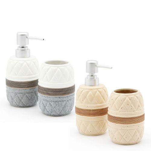 SET BAGNO 2PZ DISPENSER E BICCHIERE CERAMICA ALMA 159231