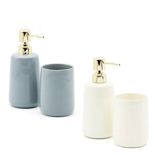 SET BAGNO 2PZ DISPENSER E BICCHIERE CERAMICA MILA 159132