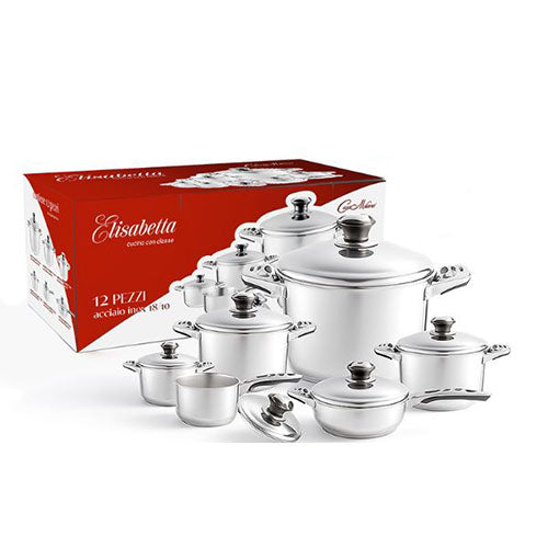 BATTERIA ELISABETTA 12PZ ACCIAIO 151761