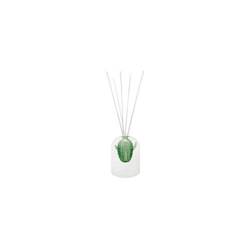 DIFFUSORE DI FRAGRANZE CACTUS GREEN VETRO C/BASTONCINI FIBER WOOD 51731 BRANDANI