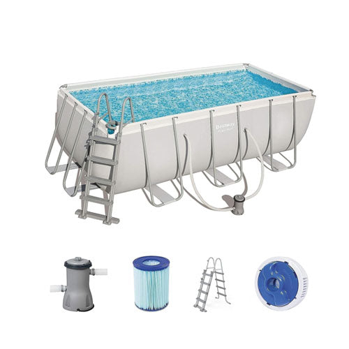 PISCINA POWER STEEL C/TELAIO E ACCESSORI 412X201X122 56456 8325
