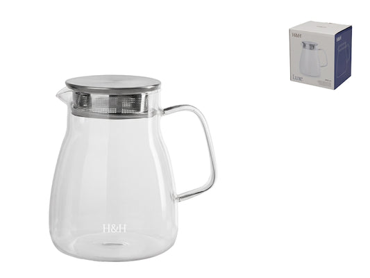 BROCCA/TEIERA BOROSILICATO C/COPERCHIO INOX LT.0,8