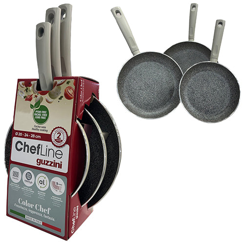SET 3 PADELLE GUZZINI 20/24/28 COLOR CHEF CREMA 06741804