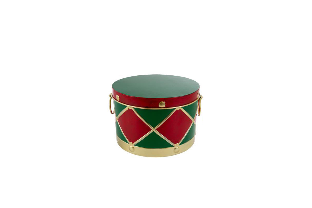 SCATOLA TAMBURO METALLO VERDE 23X20X14 MEDIA 39474B