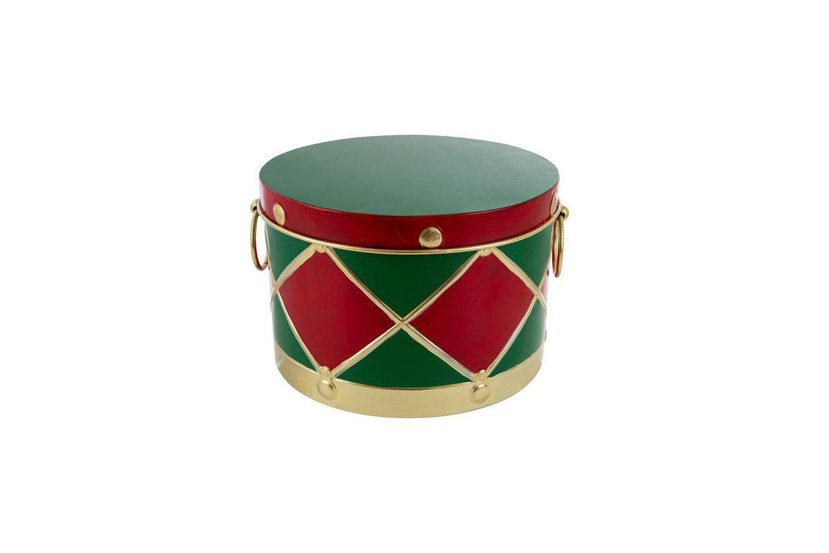 SCATOLA TAMBURO METALLO VERDE 28X26X17 39474C