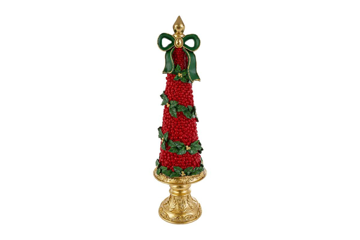 ALBERO NATALIZIO RESINA ROSSO 13,5X13,5 H 48 39532
