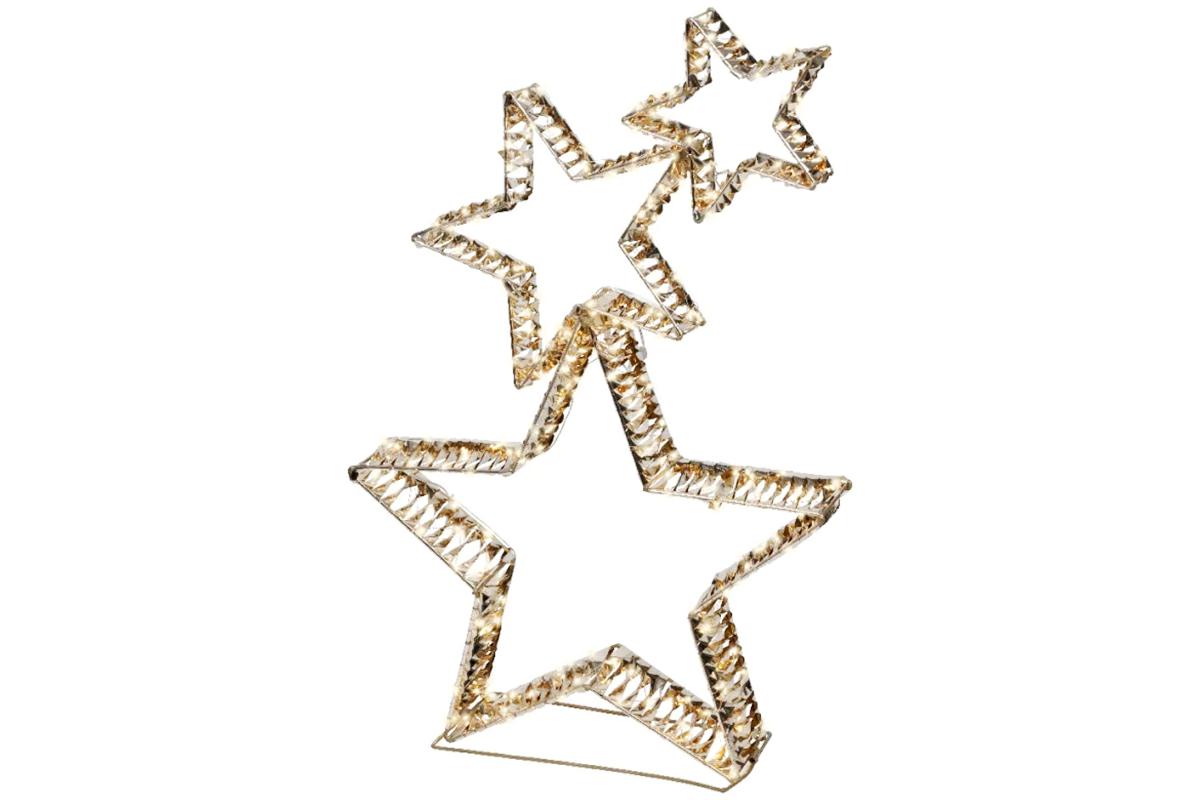 SET 3 STELLE NATALE GOLD 10X51H80 350 LED 39606