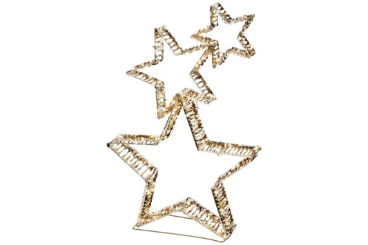 SET 3 STELLE NATALE GOLD 10X51H80 350 LED 39606