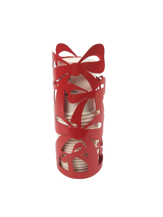 PORTABICCHIERI FIOCCO ROSSO METAL 81178