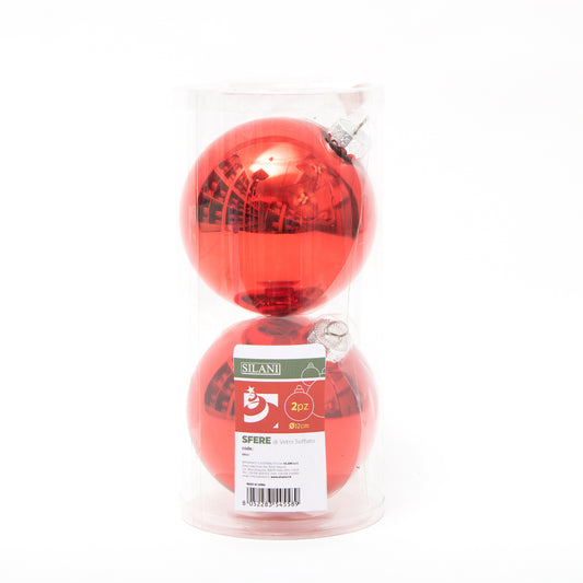 BOX 2 SFERE VETRO D.12CM ROSSO   12420135