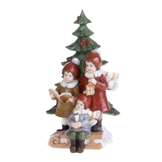 ALBERO DI NATALE C/BAMBINI RESINA 80248