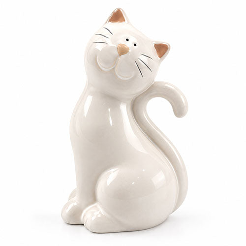 GATTO BIANCO/TORTORA PORCELLANA ST34302 CM.H17*L10*P8.2