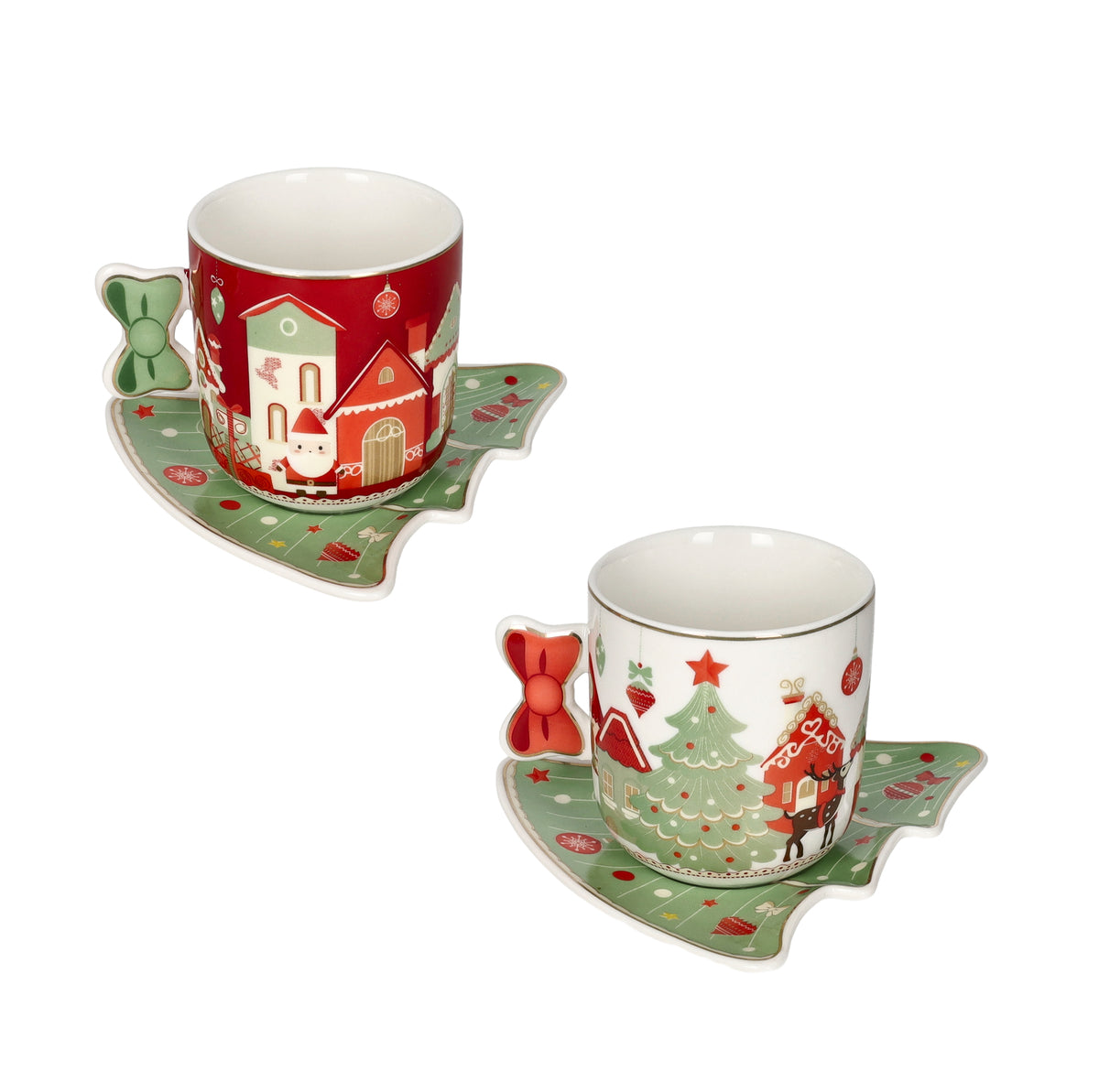 TAZZA VILLAGGIO IN FESTA SET 2 PZ 80377