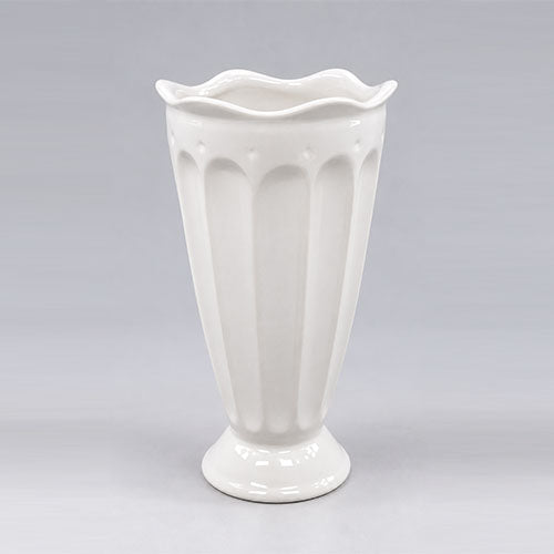 VASO BORDO ONDULATO BIANCO CERAMICA ST306110 CM-8.8X8.8X16