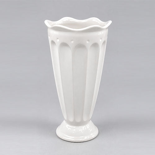 VASO BORDO ONDULATO BIANCO CERAMICA ST306111 CM-12X12X23