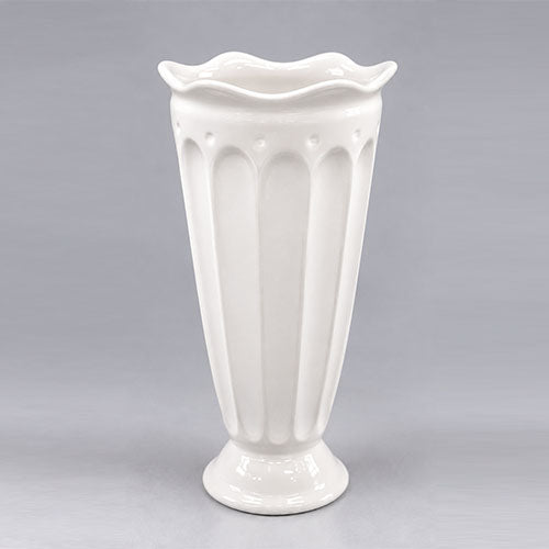 VASO BORDO ONDULATO BIANCO CERAMICA ST306112CM-13X13X29