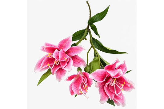 LILIUM ROSA SFUMATO CON TRE FIORI CM 70 ST26993