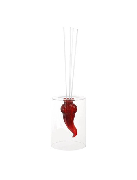 DIFFUSORE DI FRAGRANZA CORNO ROSSO VETRO C/BASTONCINI FIBER WOOD 51814