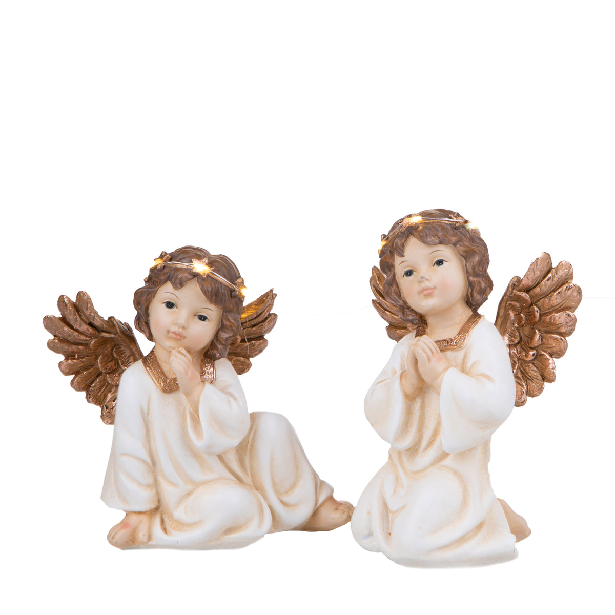ANGELI CON 3 LED SET 2 PZ RESINA CM16,5 80802