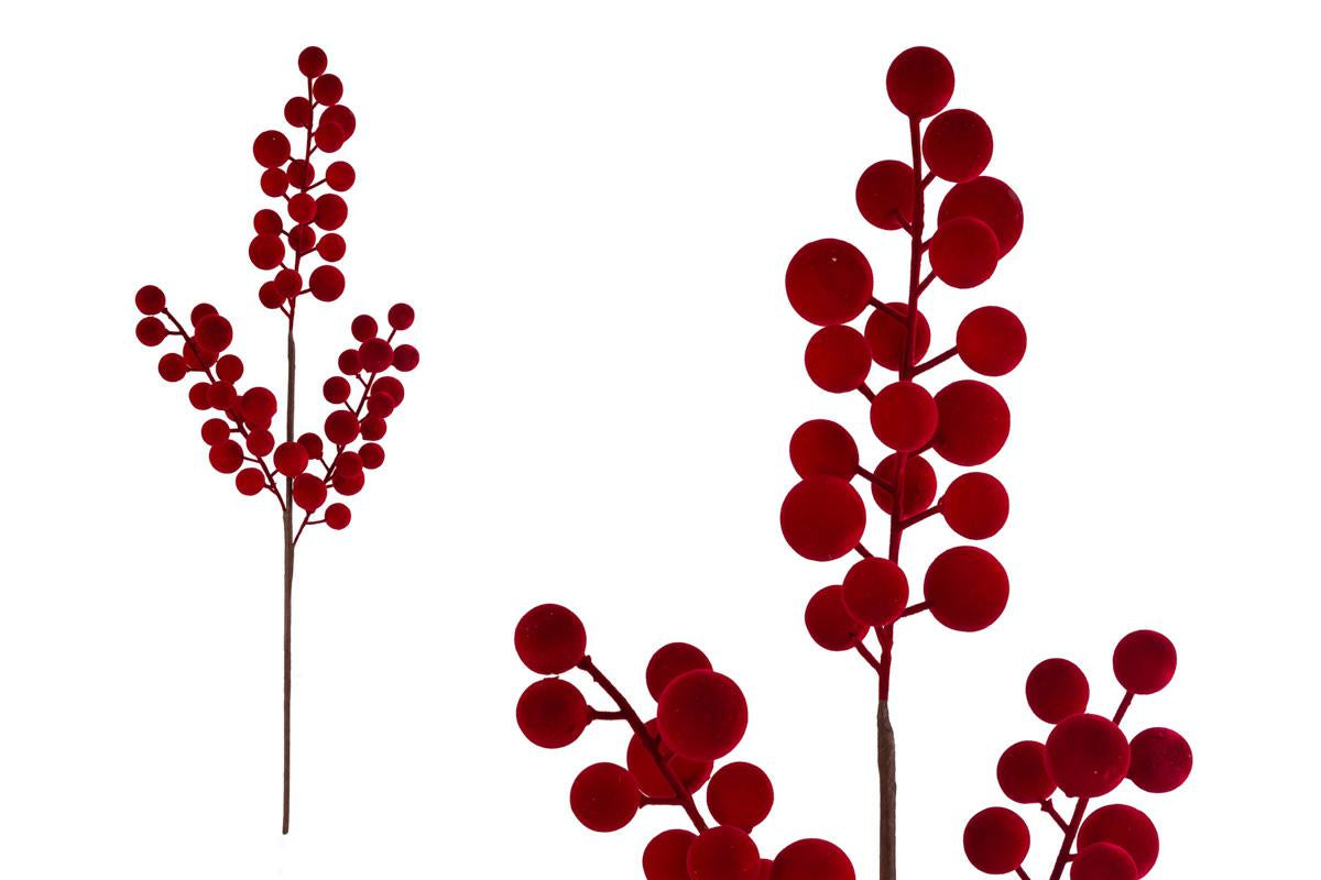 TRALCIO BACCHE VELLUTO ROSSO 58CM 39318