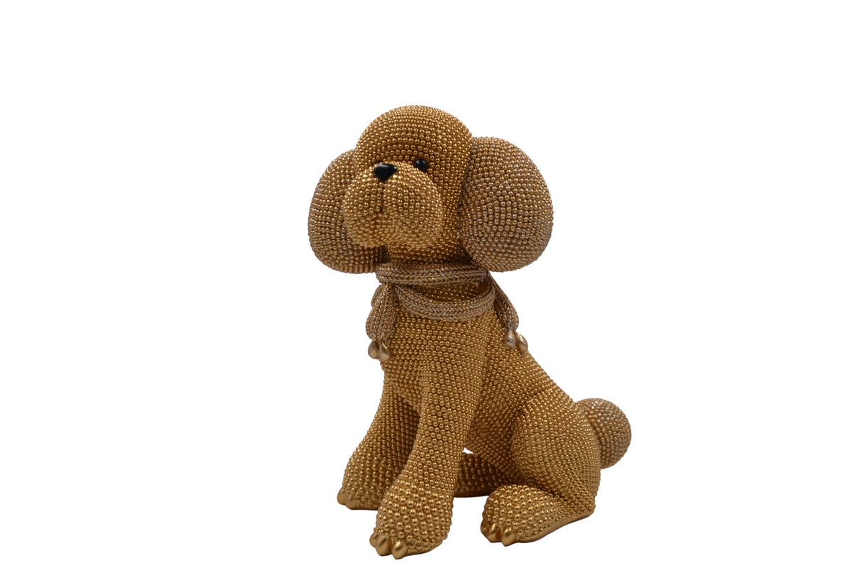 CANE RESINA ORO GRANDE CM.24X26