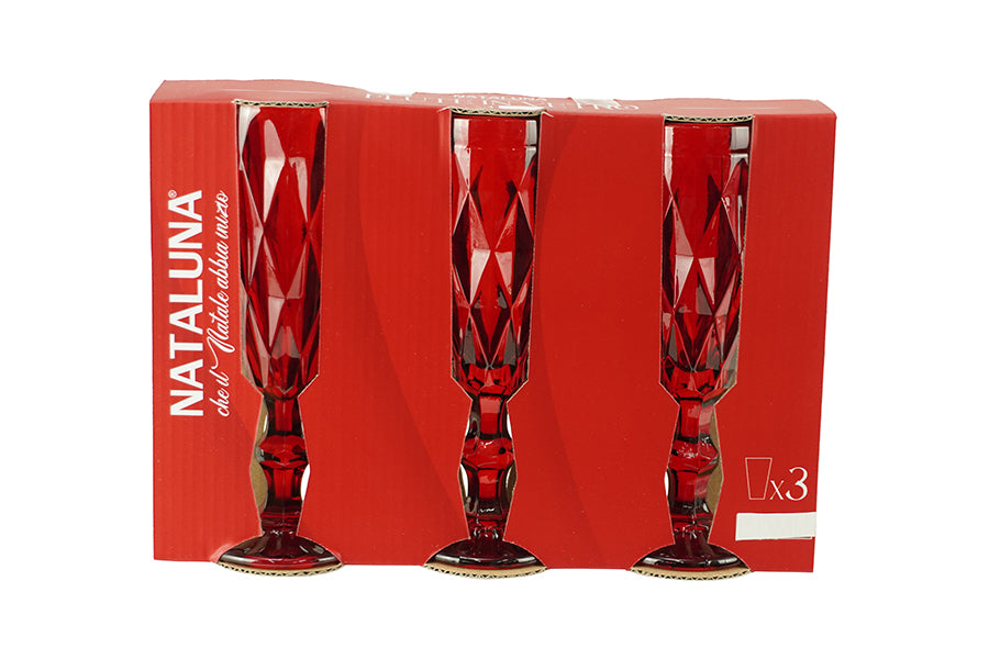 SET 3 FLUTE H.20 160ML M.575 ROSSO 2709153