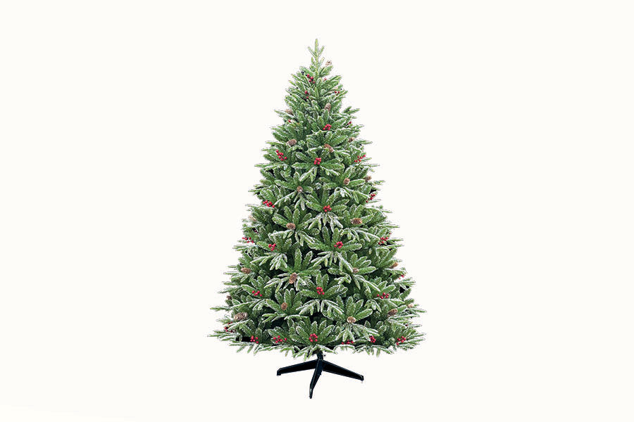 ALBERO OMBRELLO BOVARO PUNTE INNEVATO BACCHE PIGNE CM.180 1742578