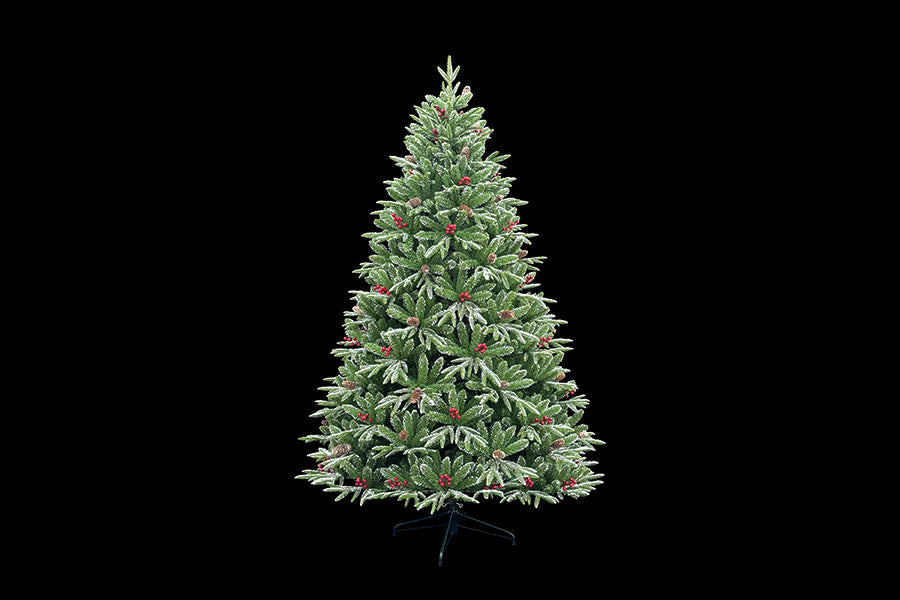 ALBERO DI NATALE BOVARO OMBRELLO PUNTE INNEVATE C/BACCHE E PIGNE CM.210 2387TPS 1742579