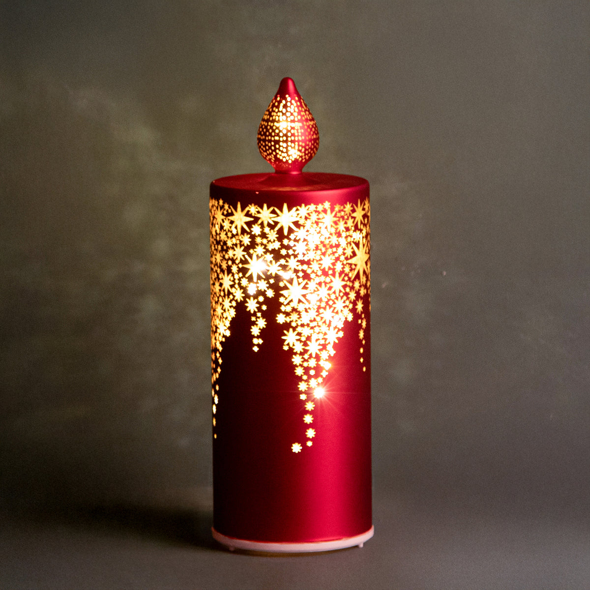 CANDELA ROTANTE C/LED VETRO COLOR ROSSO 80827