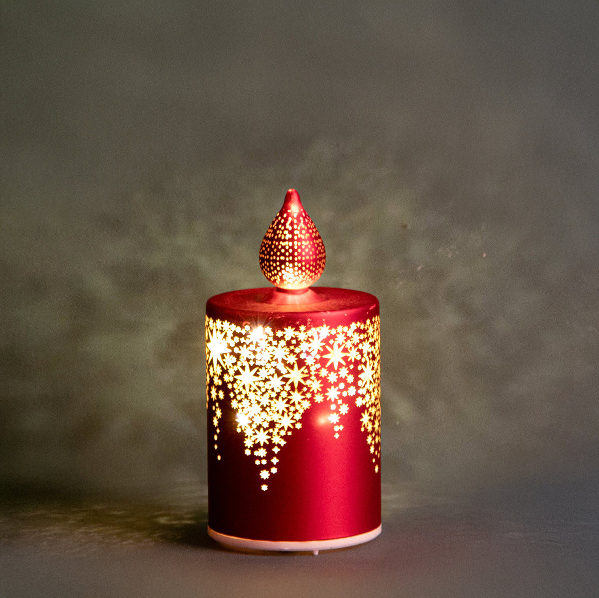 CANDELA ROTANTE C/LED VETRO COLOR ROSSO 80826