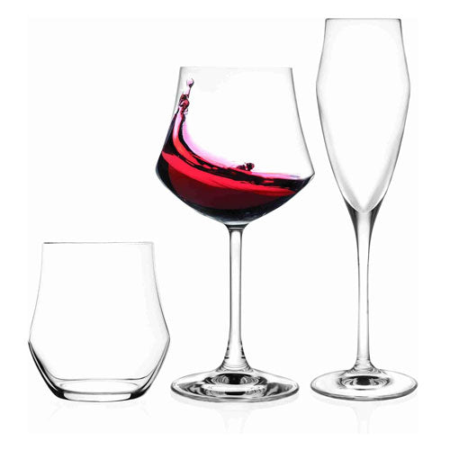 SET 18PZ EGO RCR- 6 BICCHIERI ACQUA 6 CALICI VINO 6 CALICI FLUTE