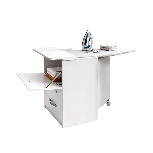MOBILE DA STIRO CON CASSETTI BIANCO FRASSINATO #cat