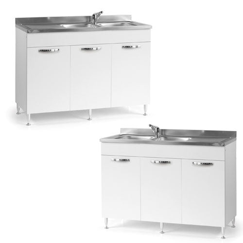 SOTTOLAVELLO "120" CON ANTE BIANCO FRASSINATO LIN #cat