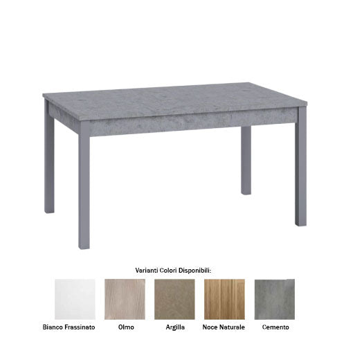 TAVOLO FIRENZE L 120 X P 80 CM CON 1 ALLUNGA CEMENTO LIN #cat