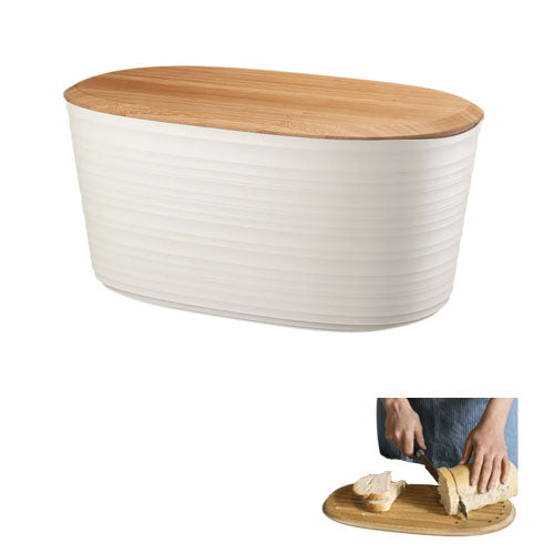 CASSETTA PANE CON COPERCHIO TAGLIERE "TIERRA" BIANCO LATTE 179600156 GUZZINI
