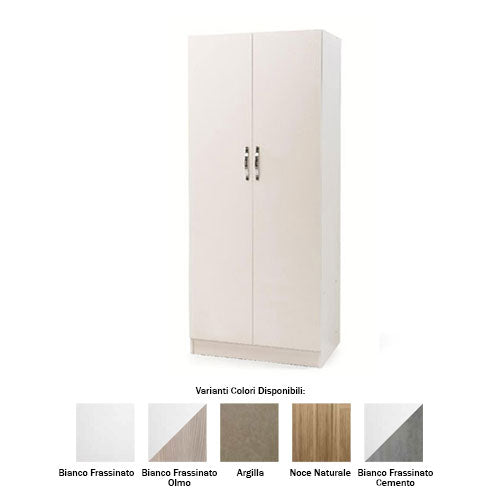 ARMADIO 210 2 ANTE BIANCO FRASSINATO LIN #cat
