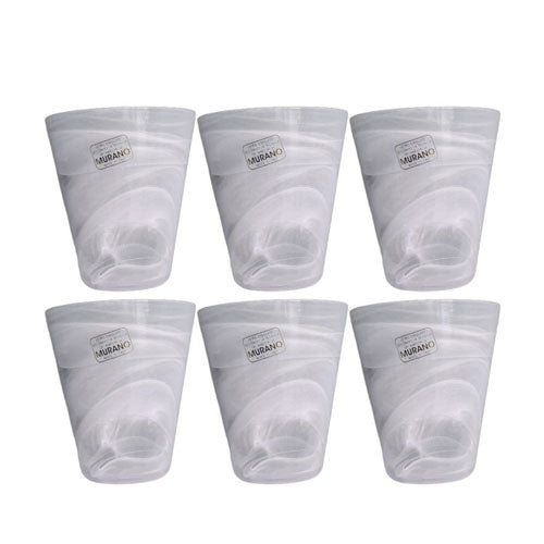 BICCHIERE ACQUA 6 PZ "MURANO" BIANCO