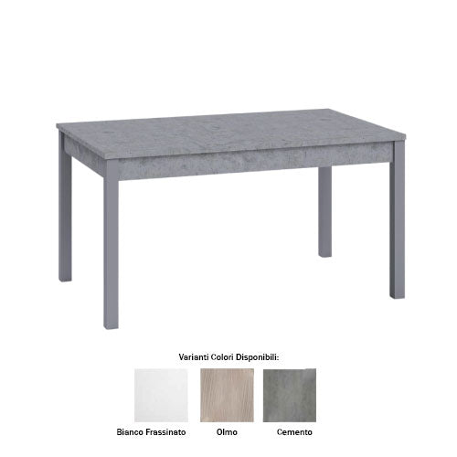 TAVOLO FIRENZE L 140 X P 85 CM CON 1 ALLUNGA CEMENTO LIN #cat