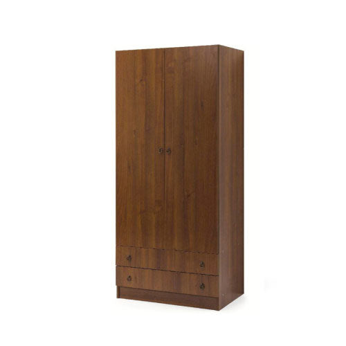 ARMADIO 180 2 ANTE 2 CASSETTI NOCE ANTICO LIN #cat