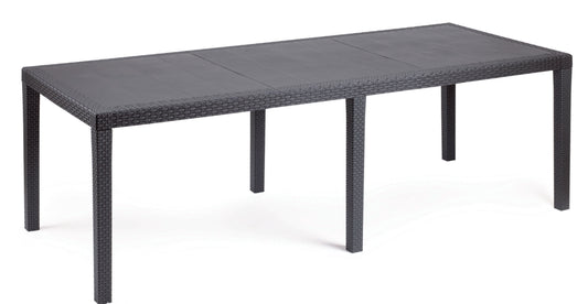 TAVOLO RESINA QUEEN 220X90X72 ANTRACITE ALLUNGABILE 189574 #CAT