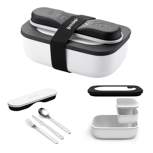 LUNCH BOX CON POSATE STORE&GO "ON THE GO" WHITE 17110211 GUZZINI