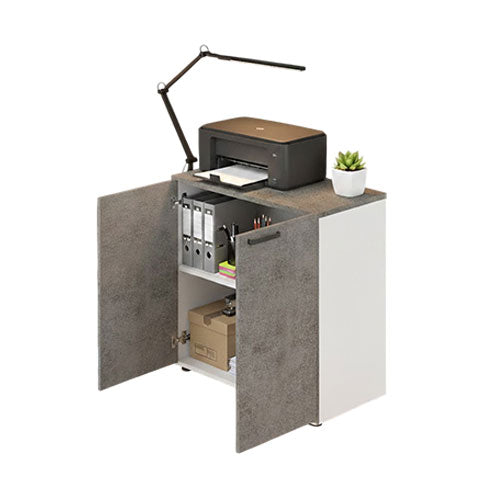 MODULO PER UFFICIO "87" CON 2 ANTE BIANCO-CEMENTO LIN #cat