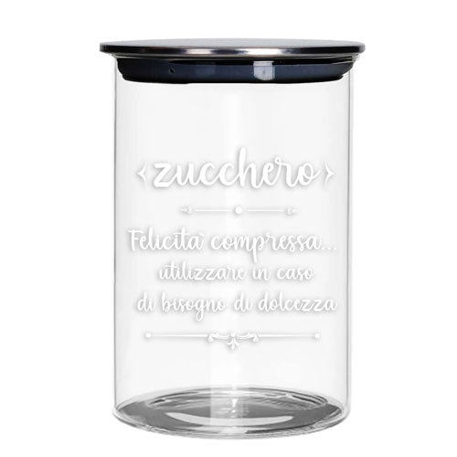 BARATTOLO ZUCCHERO VETRO GRANDE C/TAPPO "CUCINA&TECHNO" 52609 BRANDANI