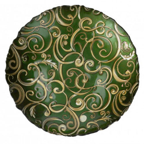 PIATTO 38 CM VERDE "FILO D'ORO" 52736 BRANDANI