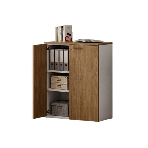 MODULO PER UFFICIO "129" CON 2 ANTE BIANCO-NOCE NATURALE LIN #cat