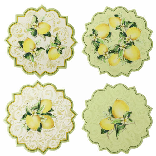 SOTTOBICCHIERI DECORATION 4 PZ "LIMONI" 52772 BRANDANI