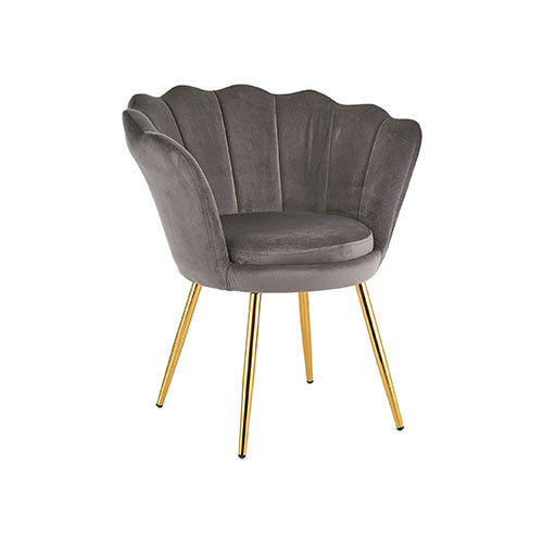 POLTRONCINA "ATENE" VELLUTO GRIGIO SCURO 2204.0095 #cat