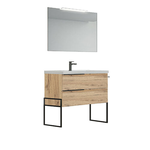 MOBILE BAGNO "FEBE 2" 100 CM QUERCIA NATURALE FEBE2100QUNAFL02 #cat